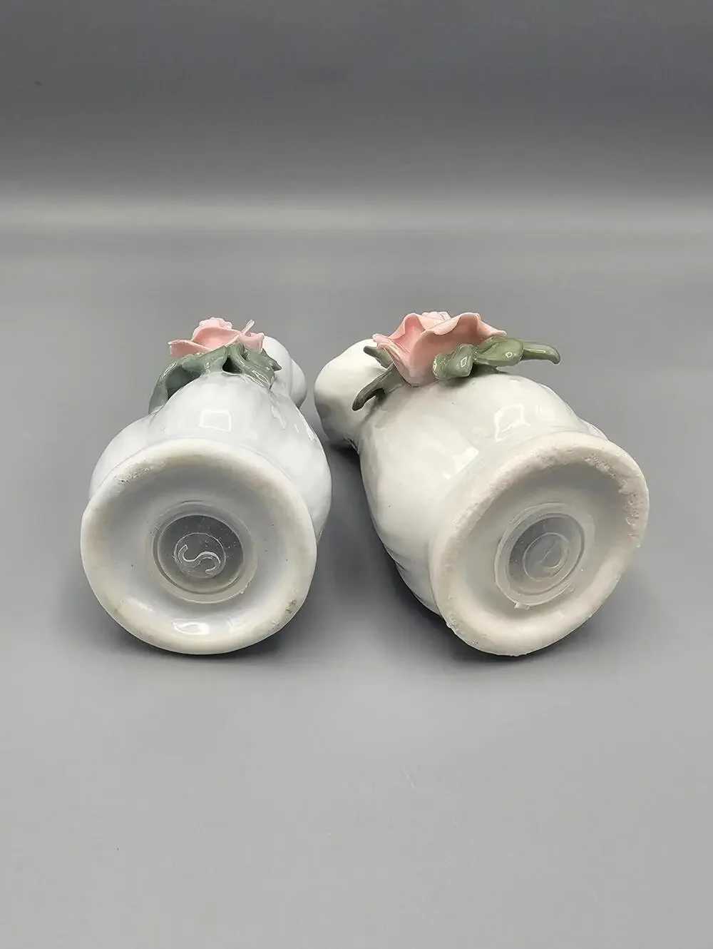 Ceramic Pink Rose Salt and Pepper Shakers Set of 2
